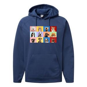 Dog Collage Performance Fleece Hoodie