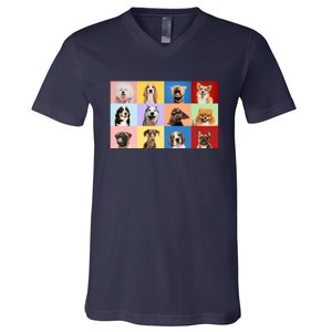 Dog Collage V-Neck T-Shirt