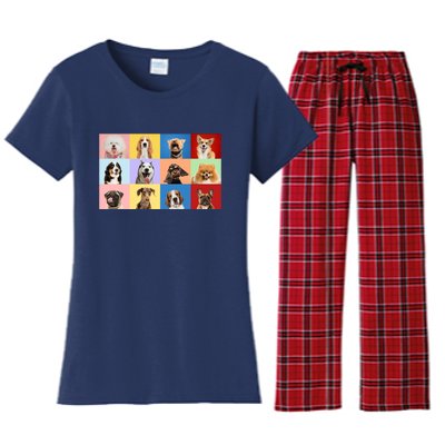 Dog Collage Women's Flannel Pajama Set