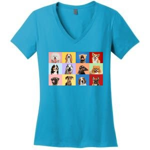 Dog Collage Women's V-Neck T-Shirt