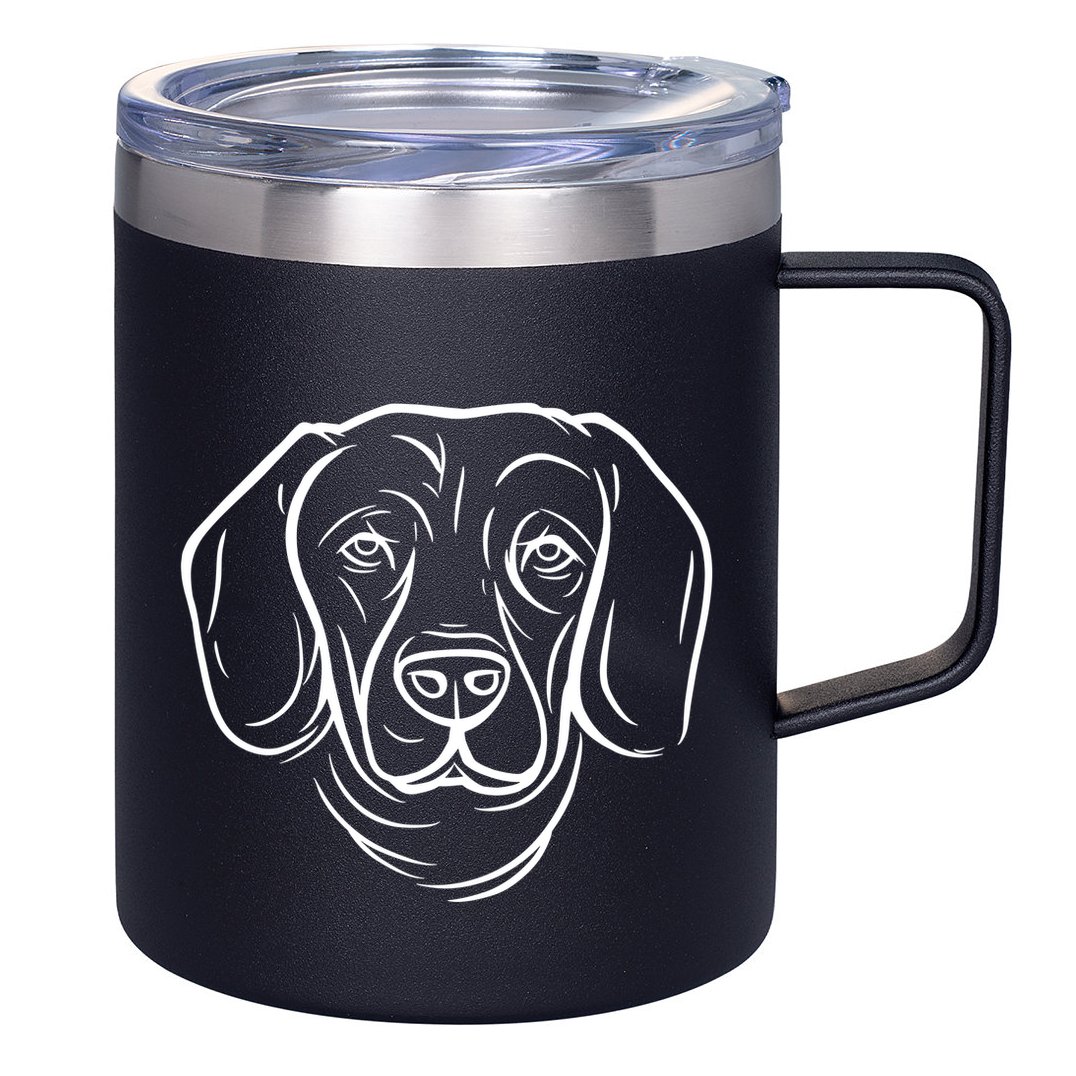 Dog Face Outlined 12oz Stainless Steel Coffee Mug