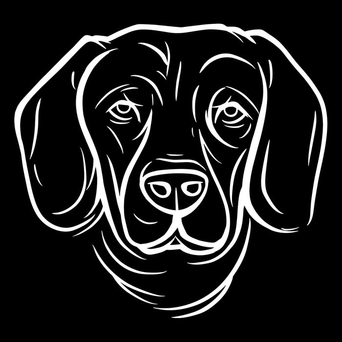 Dog Face Outlined Zip Tote Bag