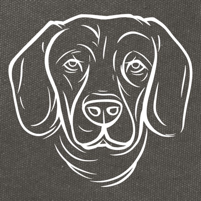 Dog Face Outlined Cotton Canvas Backpack