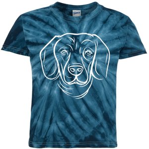 Dog Face Outlined Kids Tie-Dye T-Shirt