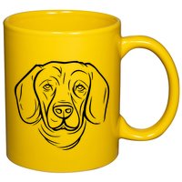 Dog Face Outlined 11oz C Handle Ceramic Mug