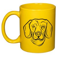 Dog Face Outlined 11oz C Handle Ceramic Mug