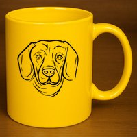 Dog Face Outlined 11oz C Handle Ceramic Mug