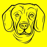 Dog Face Outlined 11oz C Handle Ceramic Mug