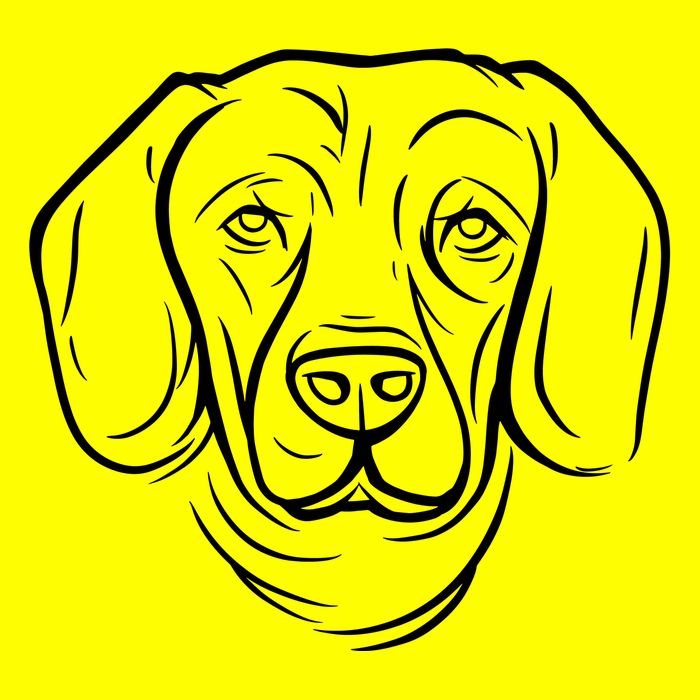 Dog Face Outlined 11oz C Handle Ceramic Mug