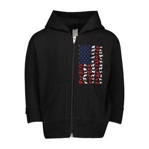 Dog Flag USA Toddler Zip Fleece Hoodie