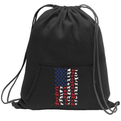 Dog Flag USA Sweatshirt Cinch Pack Bag