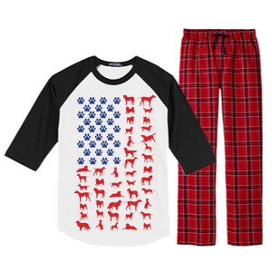 Dog Flag USA Raglan Sleeve Pajama Set