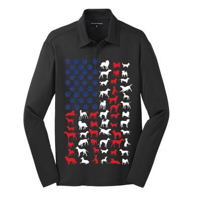 Dog Flag USA Silk Touch Performance Long Sleeve Polo