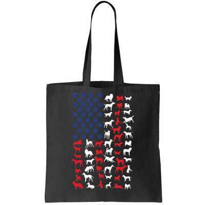 Dog Flag USA Tote Bag