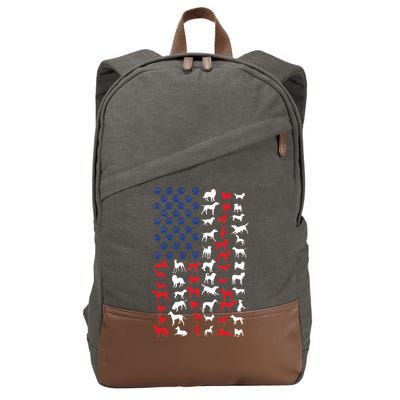 Dog Flag USA Cotton Canvas Backpack