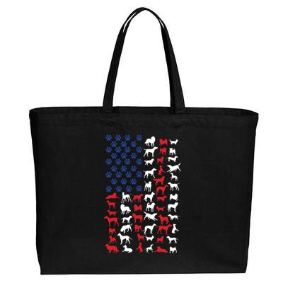 Dog Flag USA Cotton Canvas Jumbo Tote