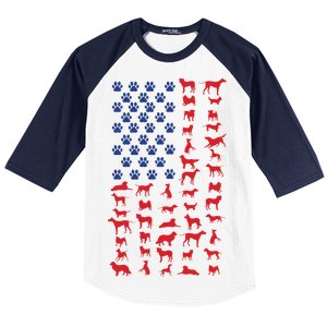 Dog Flag USA Baseball Sleeve Shirt