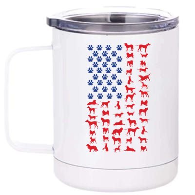 Dog Flag USA 12 oz Stainless Steel Tumbler Cup