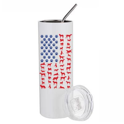 Dog Flag USA Stainless Steel Tumbler