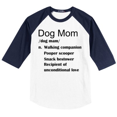 Dog Mom Definition Baseball Sleeve Shirt