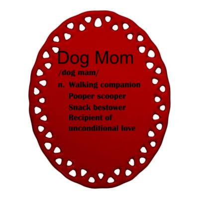 Dog Mom Definition Ceramic Oval Ornament