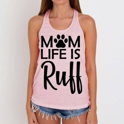 Dog Mom Life Is Ruff Women's Knotted Racerback Tank