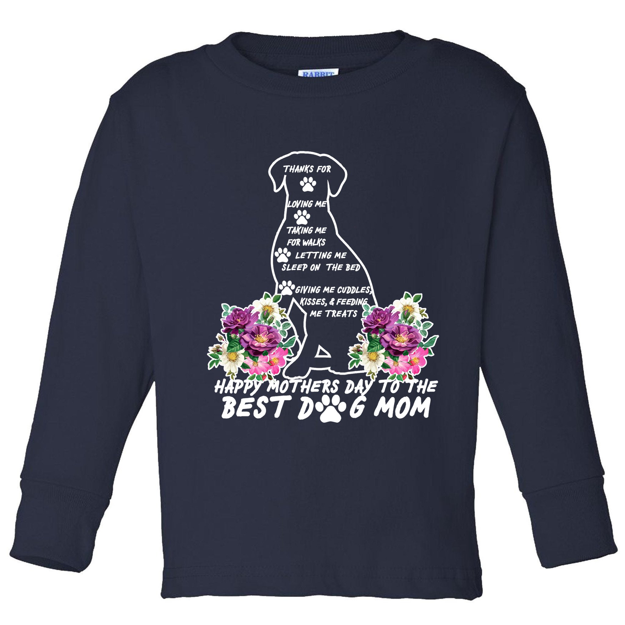 Dog Mom Mothers Day Toddler Long Sleeve Shirt