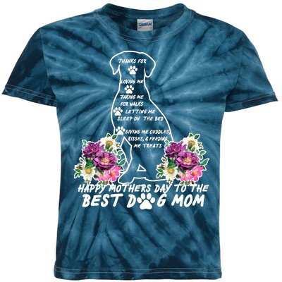 Dog Mom Mothers Day Kids Tie-Dye T-Shirt