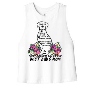 Dog Mom Mothers Day Women's Racerback Cropped Tank