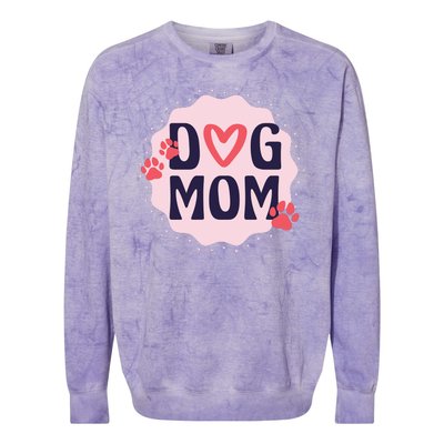 Dog Mom Paw Colorblast Crewneck Sweatshirt