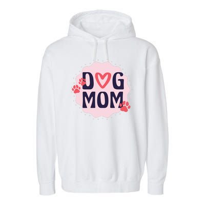 Dog Mom Paw Garment-Dyed Fleece Hoodie