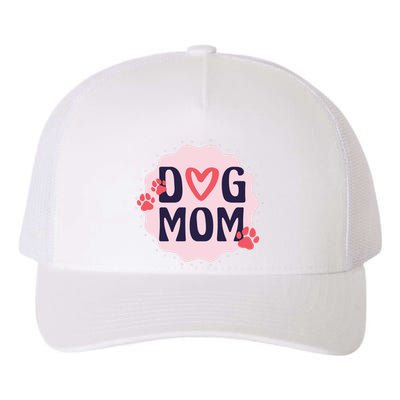 Dog Mom Paw Yupoong Adult 5-Panel Trucker Hat