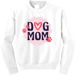 Dog Mom Paw Kids Sweatshirt