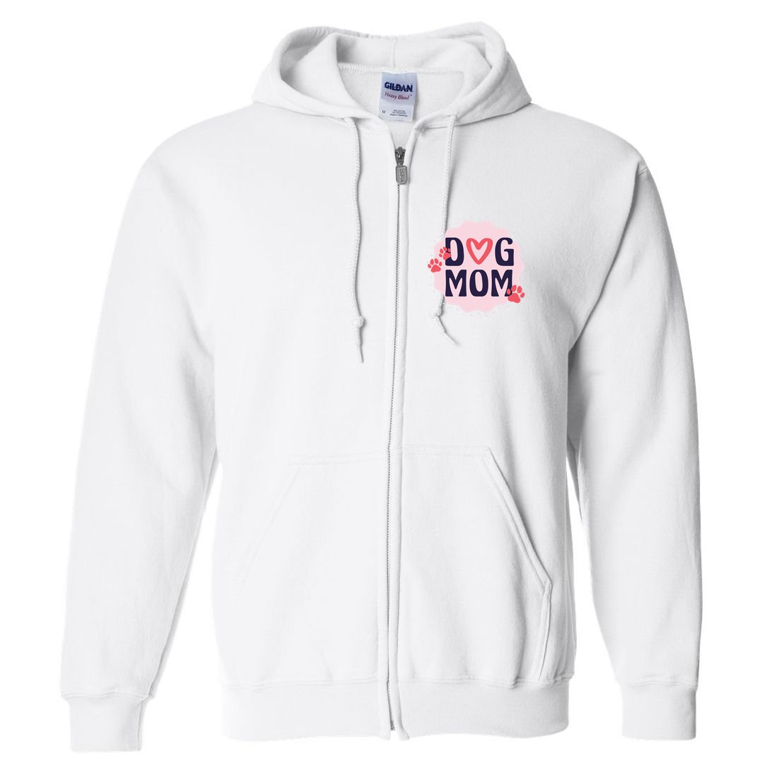 Dog Mom Paw Full Zip Hoodie