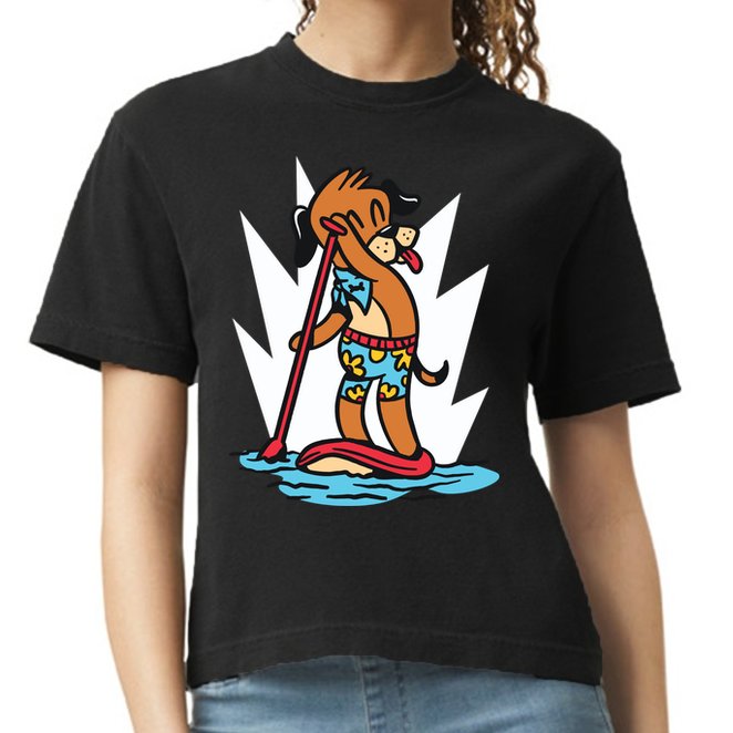 Dog Paddle Boarding Comfort Colors Boxy T-Shirt