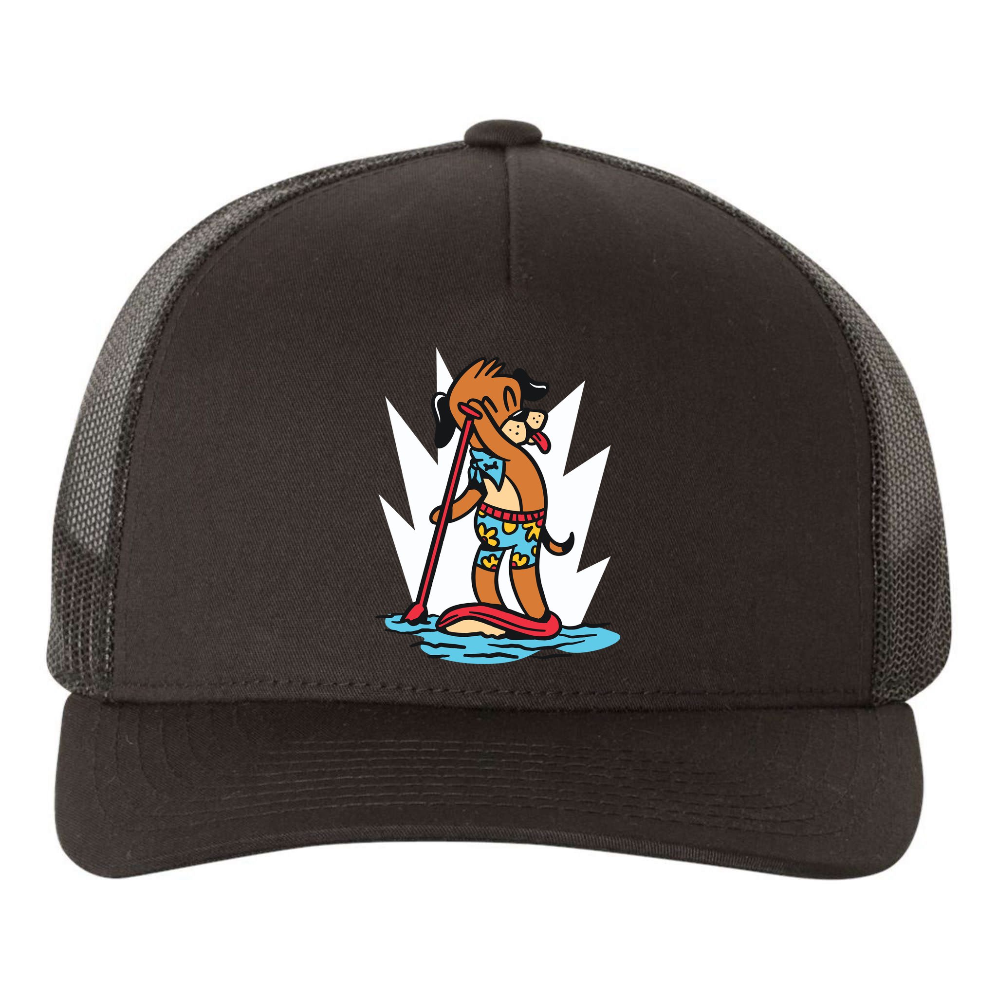 Dog Paddle Boarding Yupoong Adult 5-Panel Trucker Hat