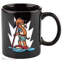 Dog Paddle Boarding 11oz C Handle Ceramic Mug
