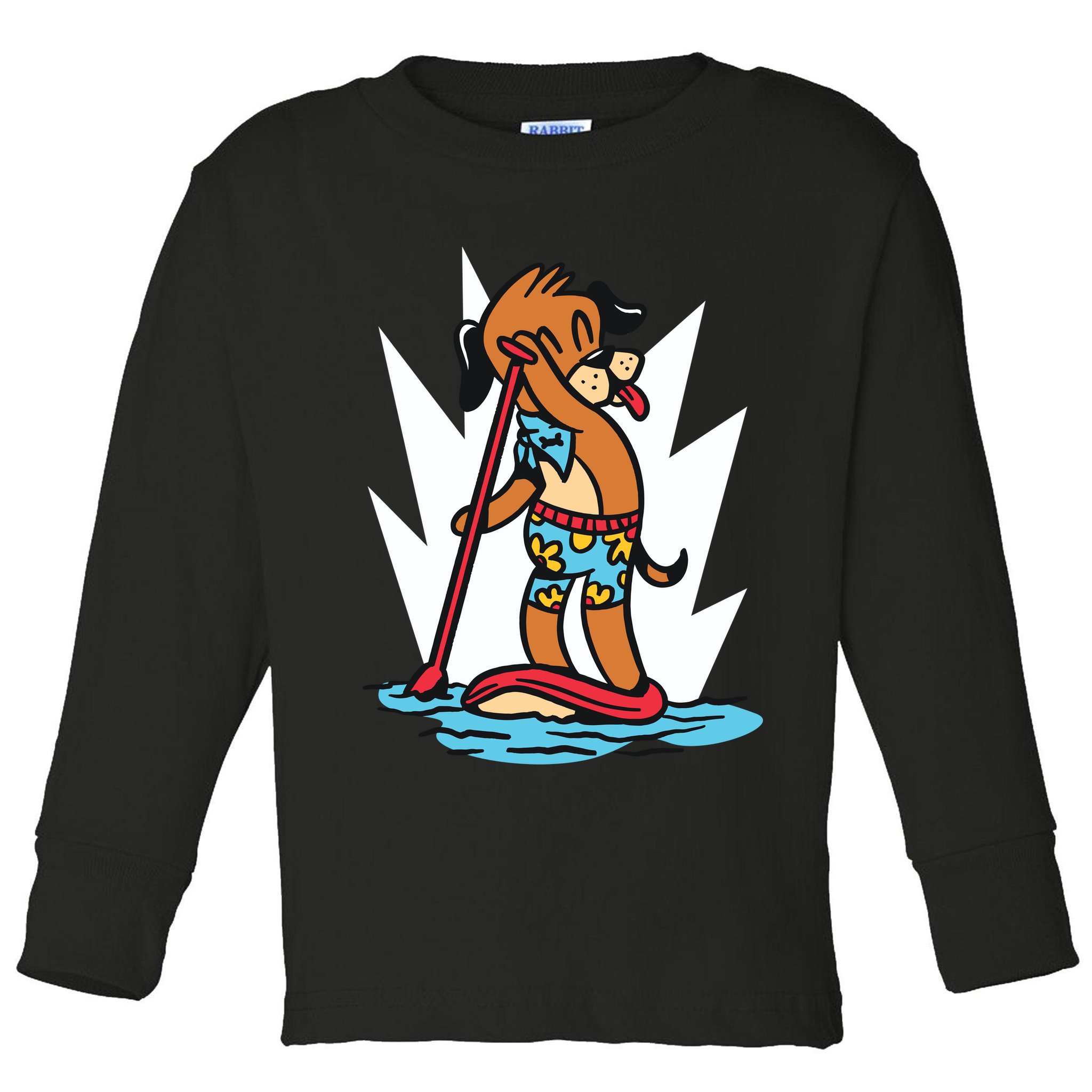 Dog Paddle Boarding Toddler Long Sleeve Shirt