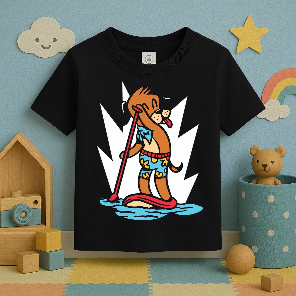 Dog Paddle Boarding Toddler T-Shirt