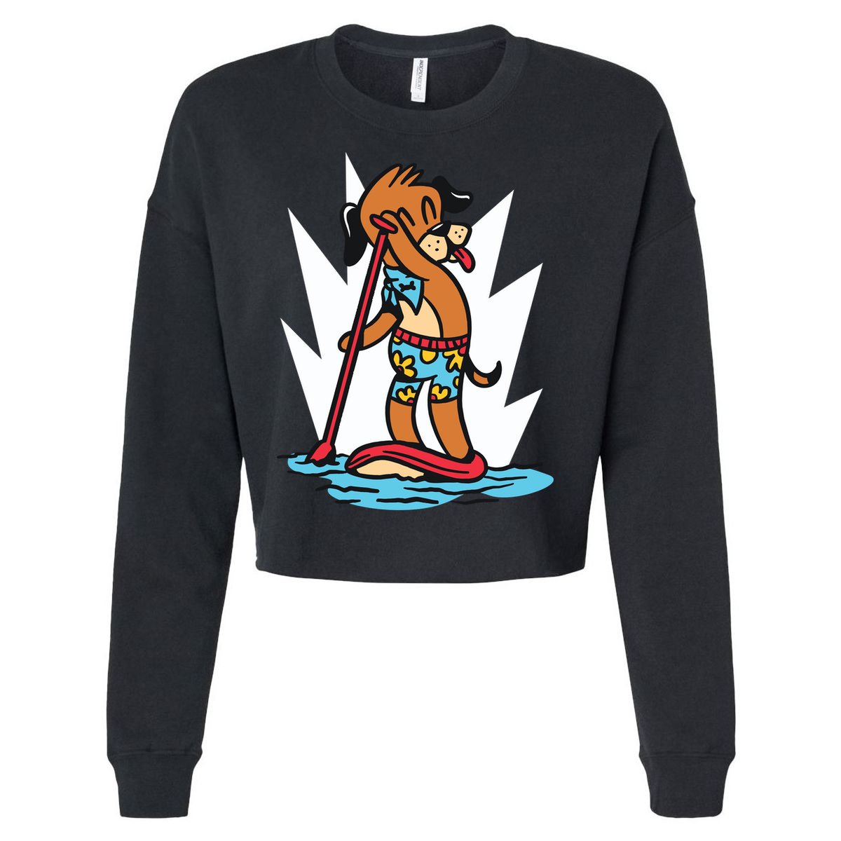Dog Paddle Boarding Cropped Pullover Crew