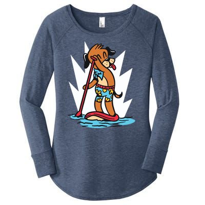 Dog Paddle Boarding Women's Perfect Tri Tunic Long Sleeve Shirt