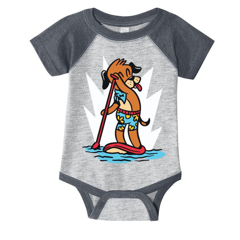 Dog Paddle Boarding Infant Baby Jersey Bodysuit