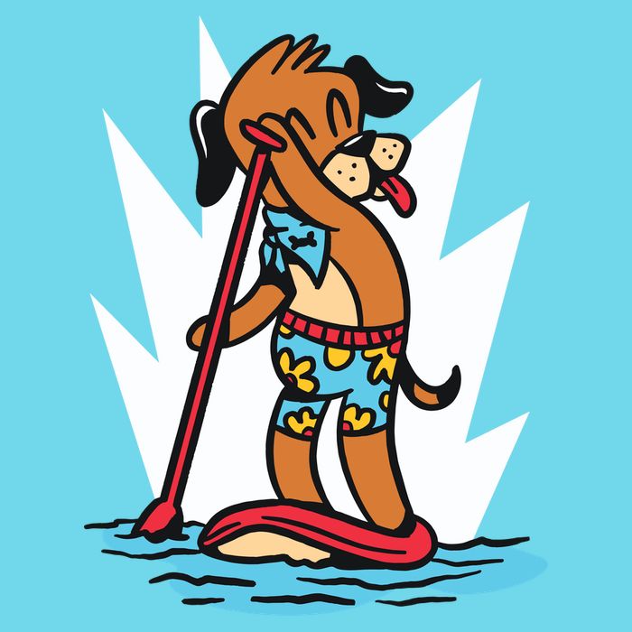 Dog Paddle Boarding Button