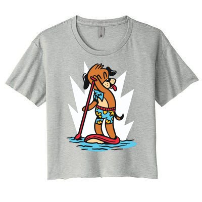 Dog Paddle Boarding Women's Crop Top Tee