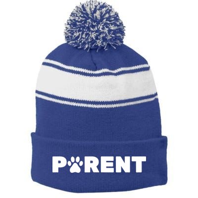 Dog Parent Pet Stripe Pom Pom Beanie