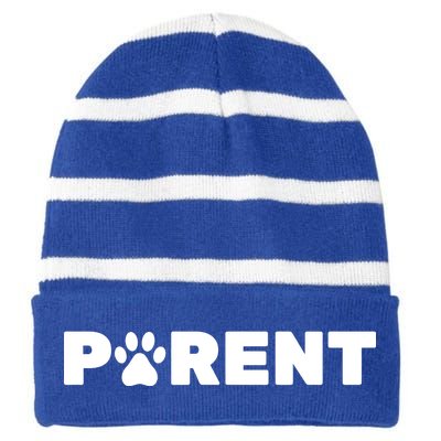 Dog Parent Pet Striped Beanie with Solid Band