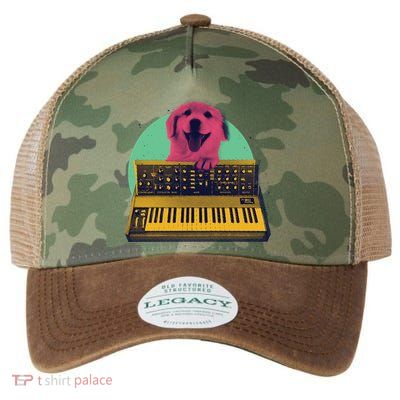 Dog Playing Piano Legacy Tie Dye Trucker Hat
