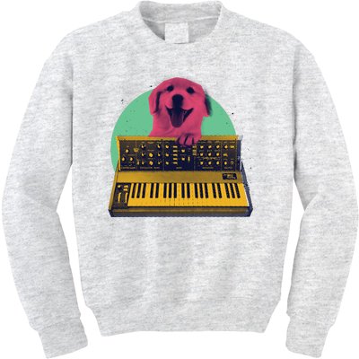 Dog Playing Piano Kids Sweatshirt