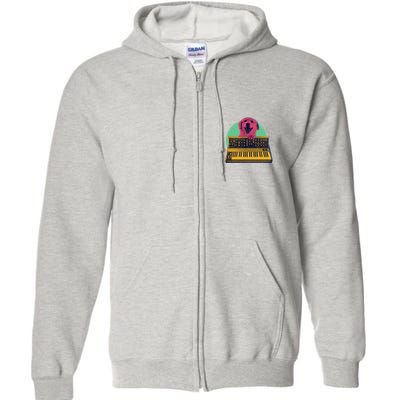 Dog Playing Piano Full Zip Hoodie