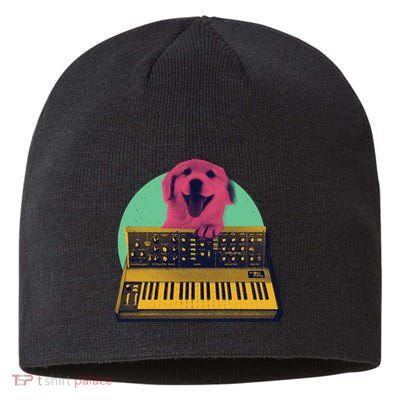 Dog Playing Piano Sustainable Beanie